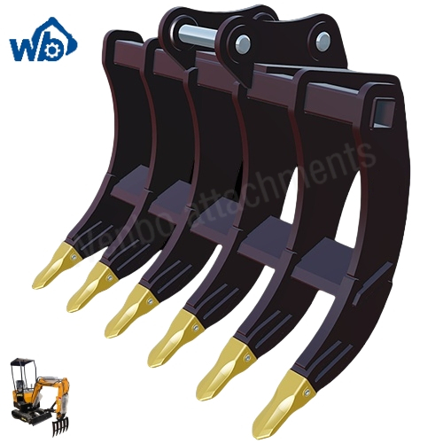 Construction Parts Excavator Attachment Suitabe for Any Types Excavator Tilt Root Rake