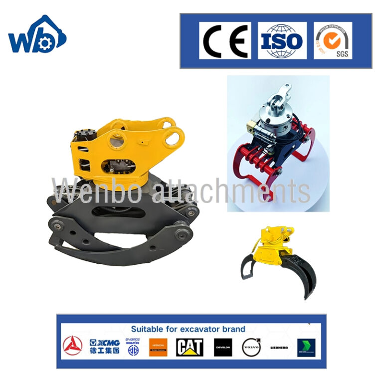 Excavator-Attachment-360-Degree-Rotating-Log-Grab-for-Wood-Handling