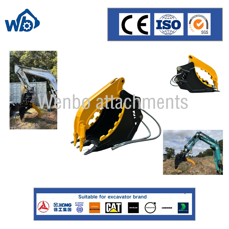 High Performance Excavator Clamp Bucket Attachment with Hydraulic Thumb Bucket for 15 35 Ton Earthmoving Equipment 1